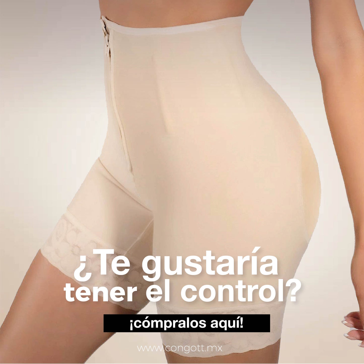 Short tipo reloj de arena con cierre levanta glúteos