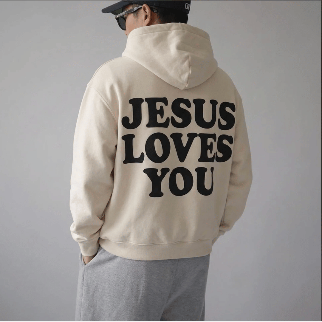 Buzo UNISEX JESUS LOVE YOU BLANCO