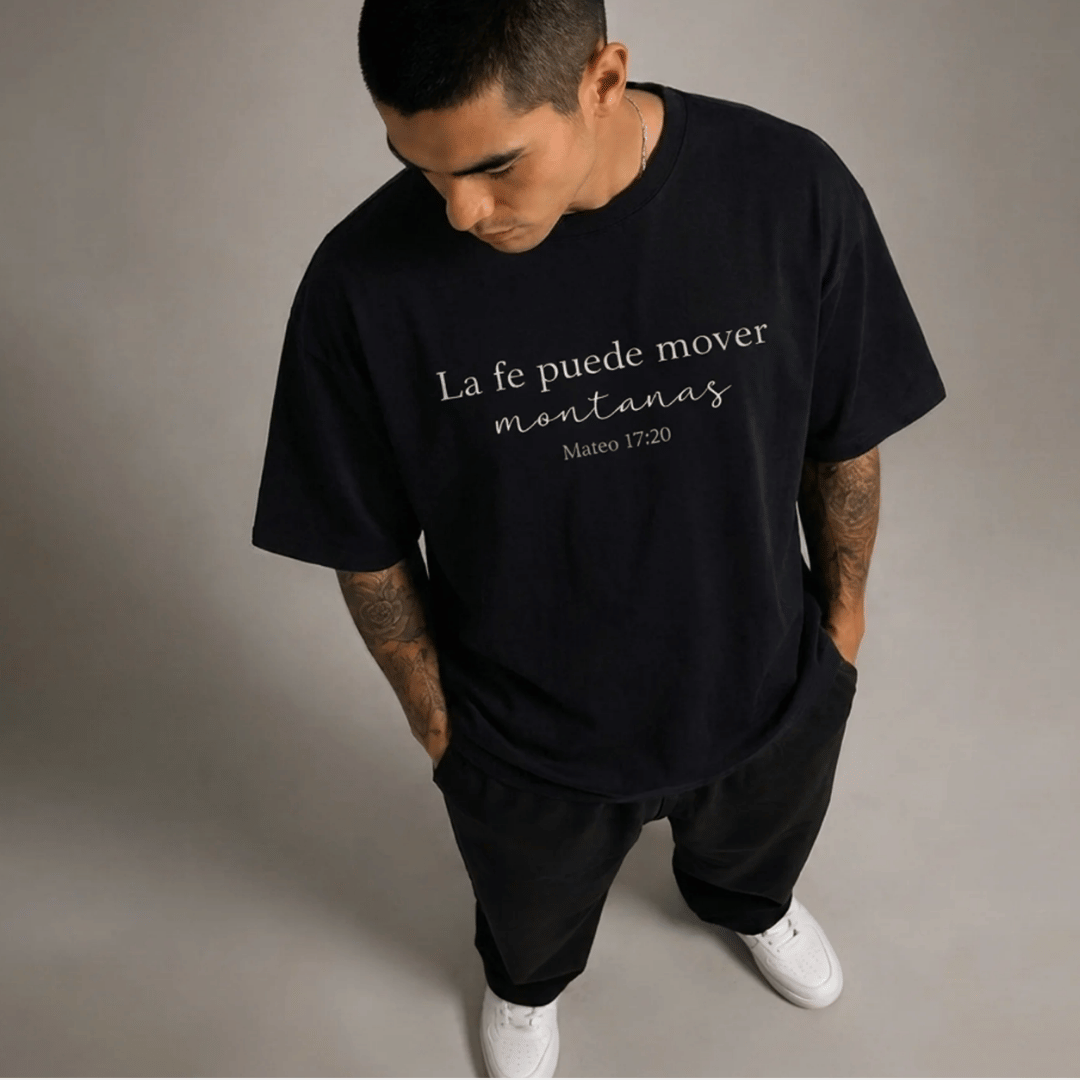 Tshirt oversized-LA FE MUEVE MONTAÑAS / HOMBRE