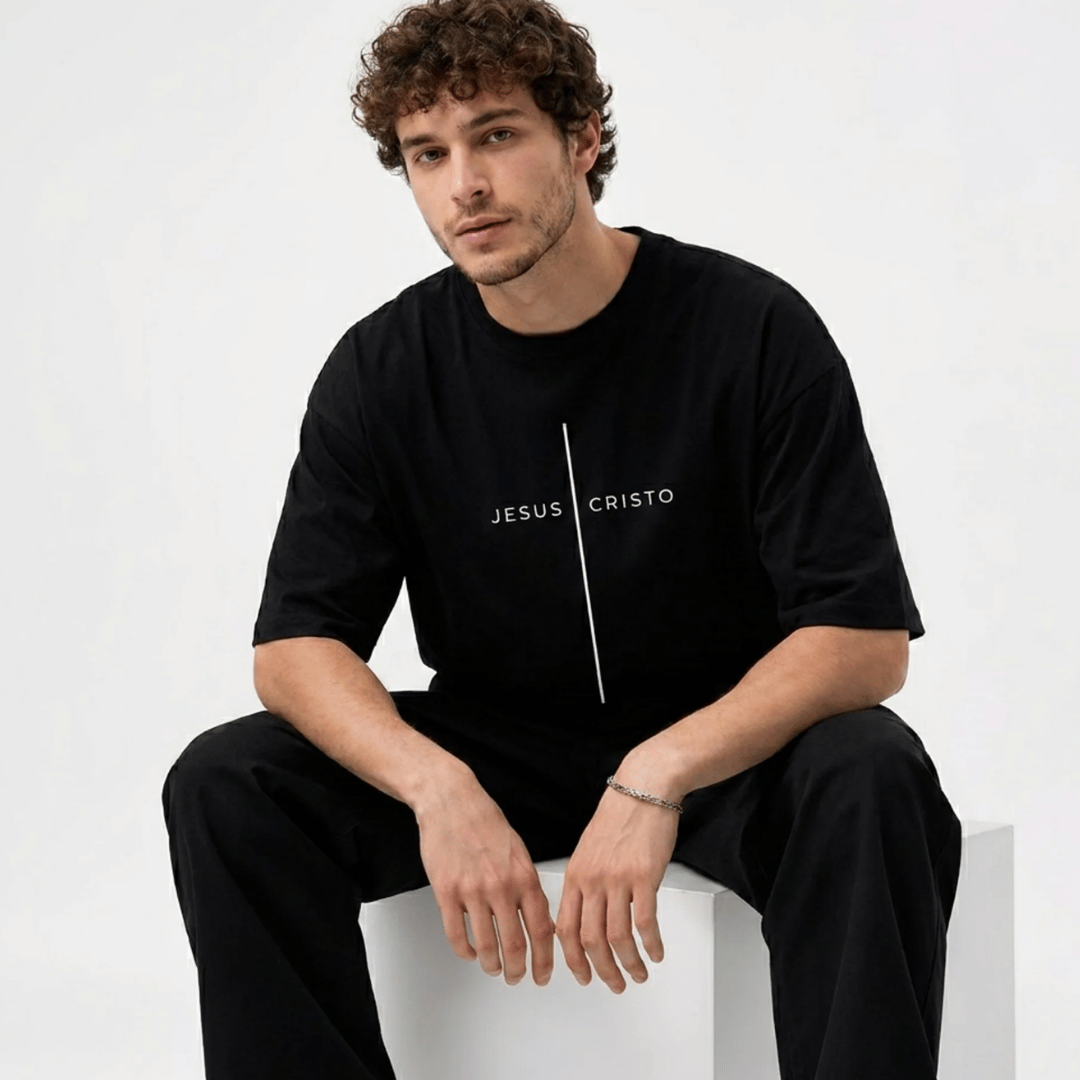 Tshirt oversized- NEGRA JESUSCRISTO 1002 / HOMBRE