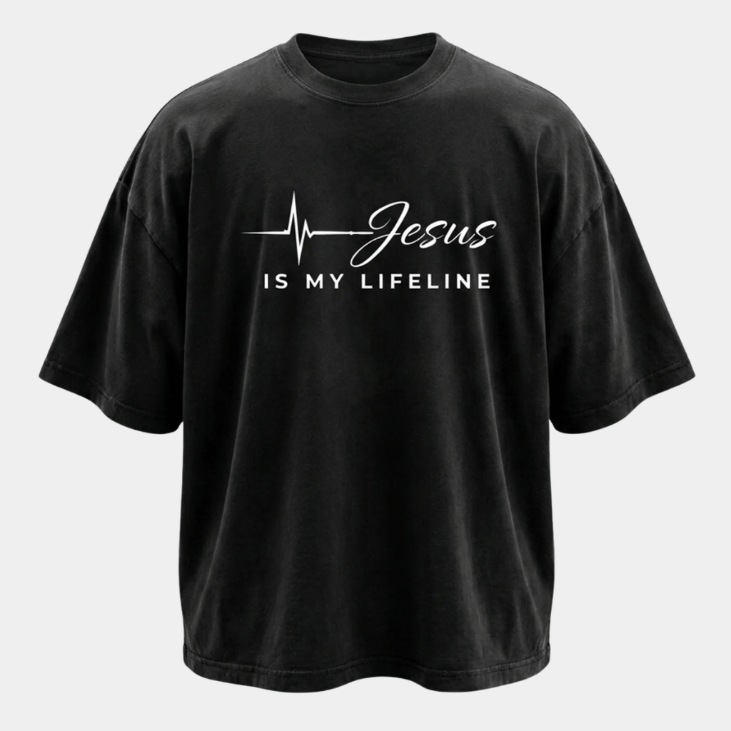 Tshirt oversized- JESUS IS MY LIFELINE / HOMBRE