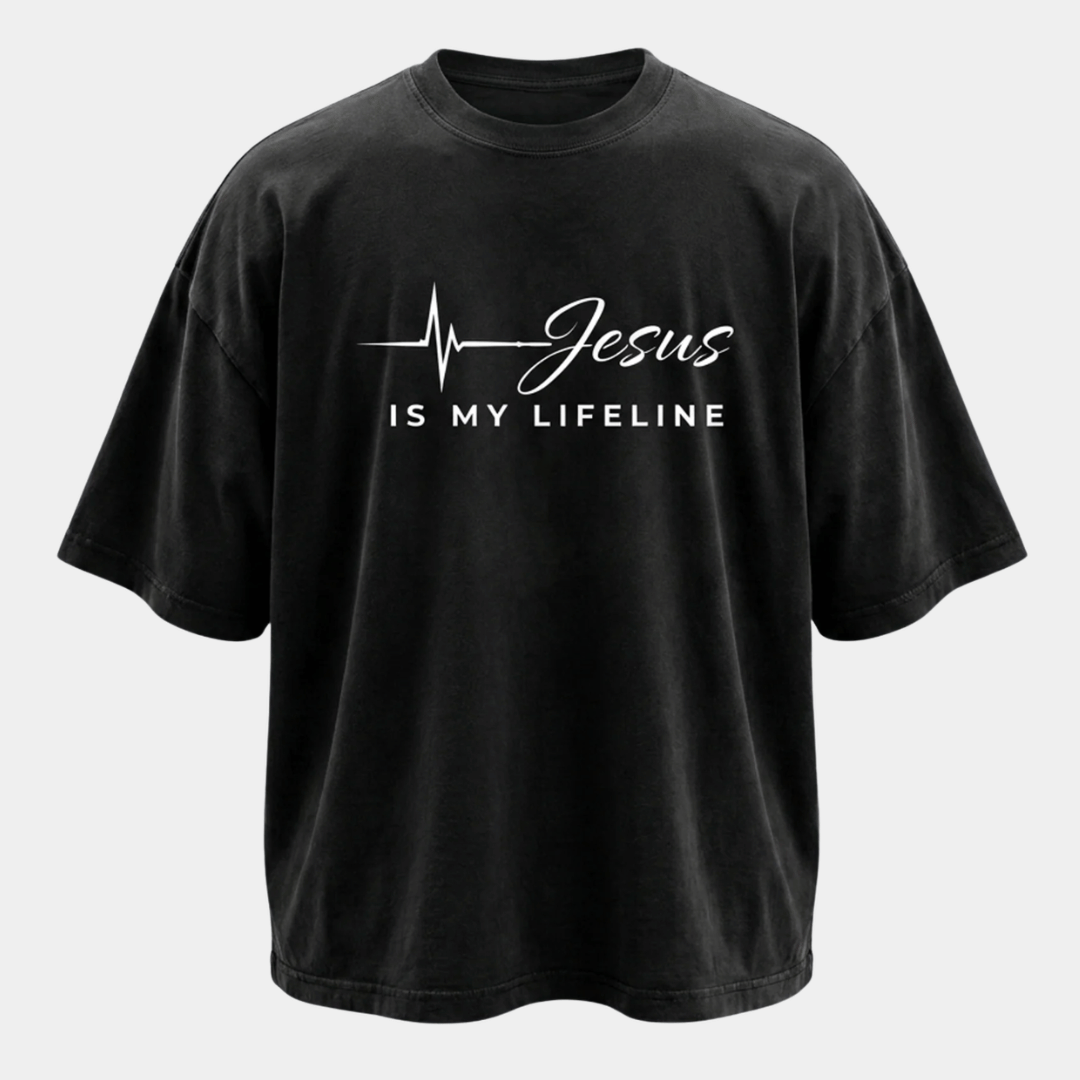 Tshirt oversized- JESUS IS MY LIFELINE / HOMBRE