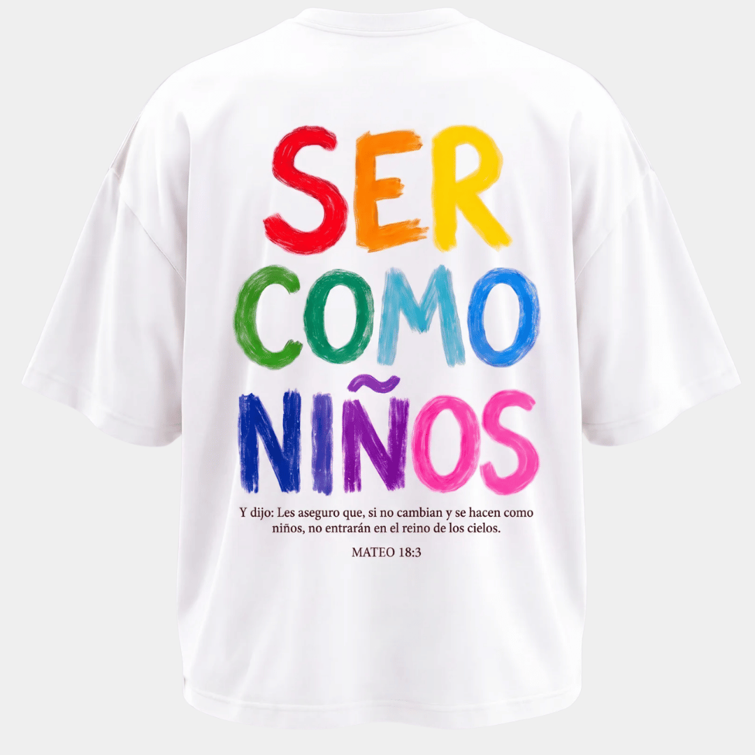 Tshirt oversized-BLANCO SER COMO NIÑOS / HOMBRE