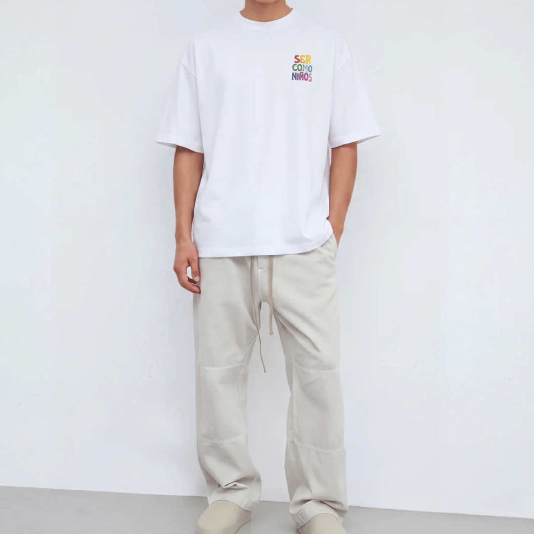 Tshirt oversized-BLANCO SER COMO NIÑOS / HOMBRE
