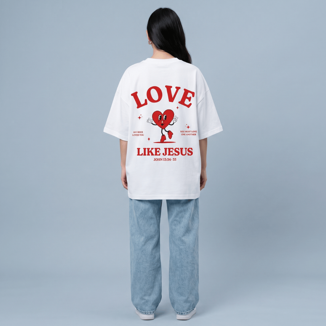 Tshirt oversized LOVE LIKE JESUS / MUJER