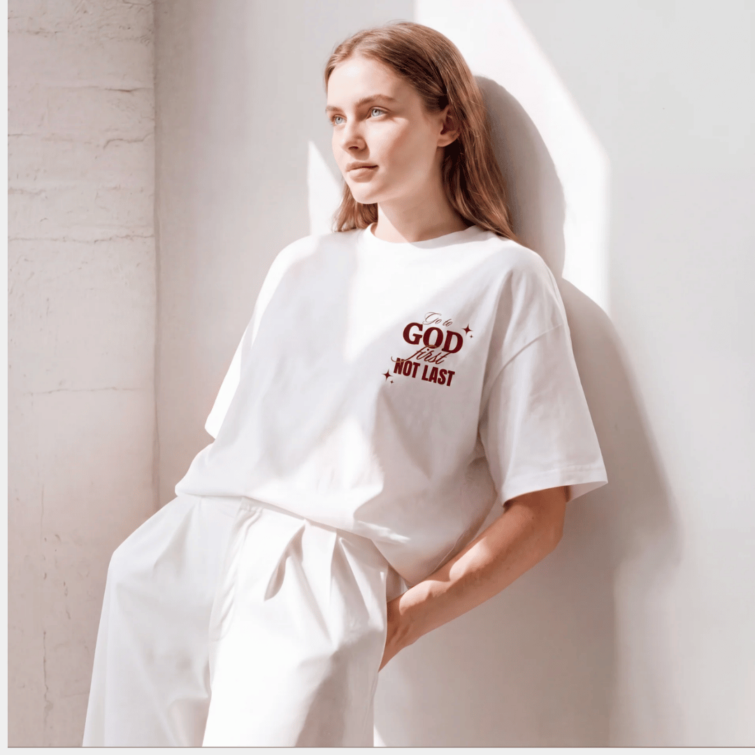 Tshirt oversized  GO TO GOD FIRST / MUJER