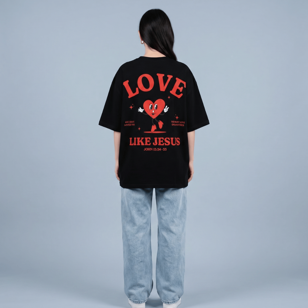 Tshirt oversized LOVE LIKE JESUS / MUJER