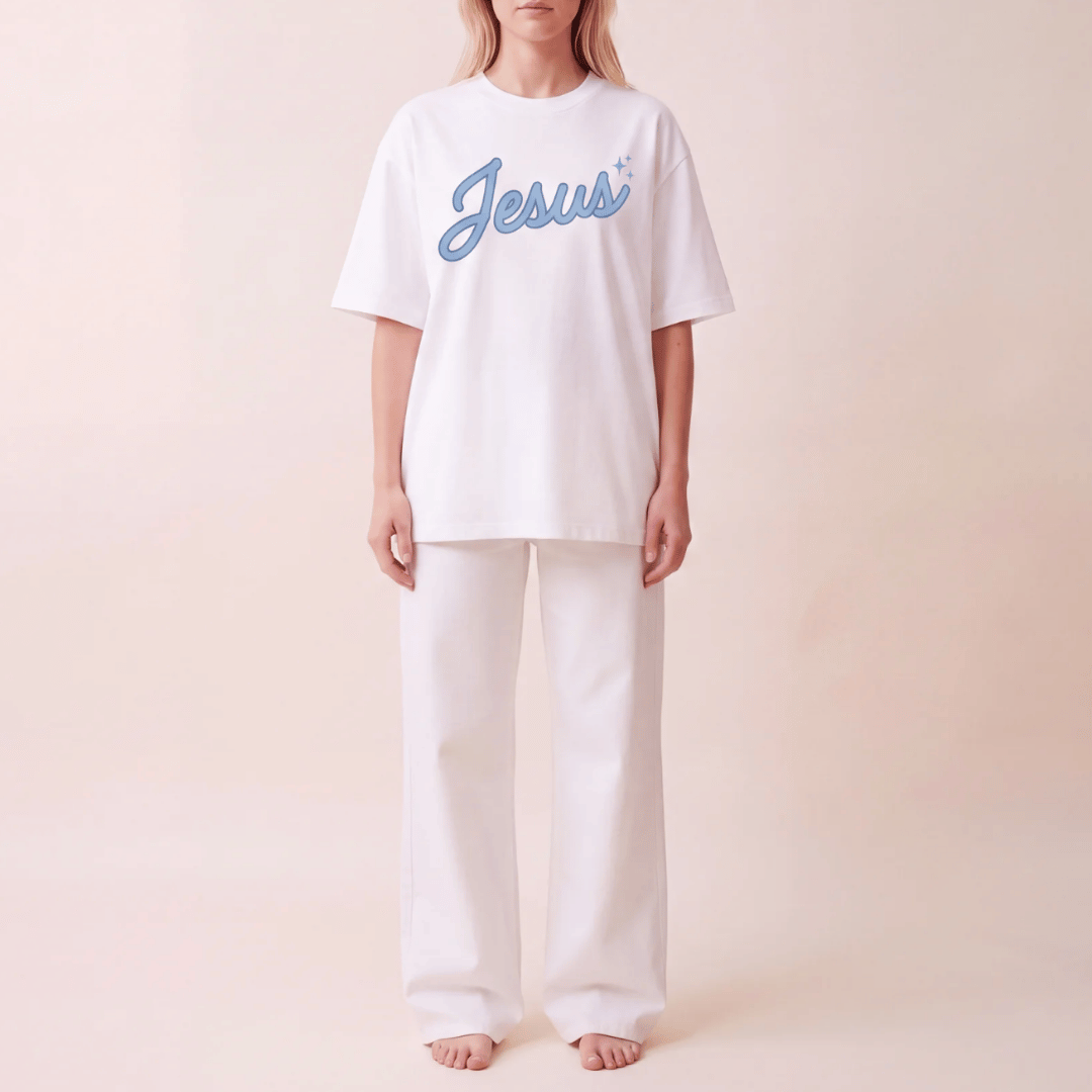 Tshirt oversized  WHATA FRIEND WE HAVE INJesus / MUJER