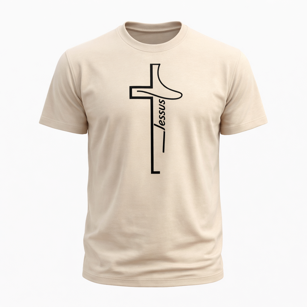 CAMISETA CAMEL CRUZ JESUS / HOMBRE