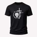 CAMISETA NEGRA LEON CRUZ JESUS / HOMBRE