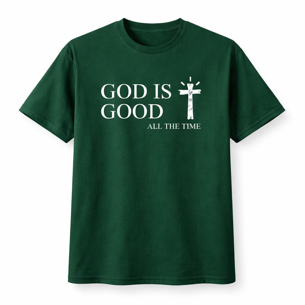 CAMISETA VERDE GOD IS GOD ALL THE TIME / HOMBRE