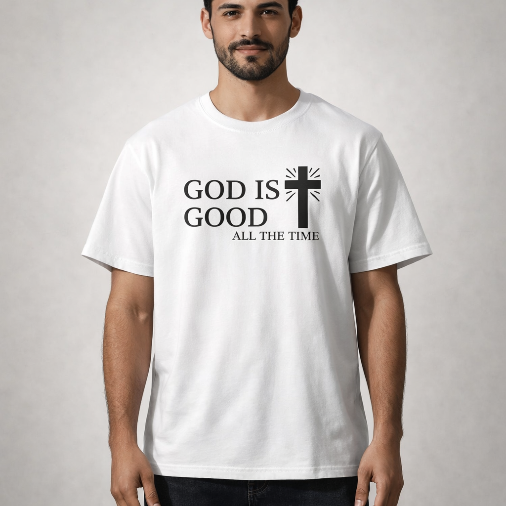 CAMISETA BLANCA GOD IS GOD AL THE TIME / HOMBRE