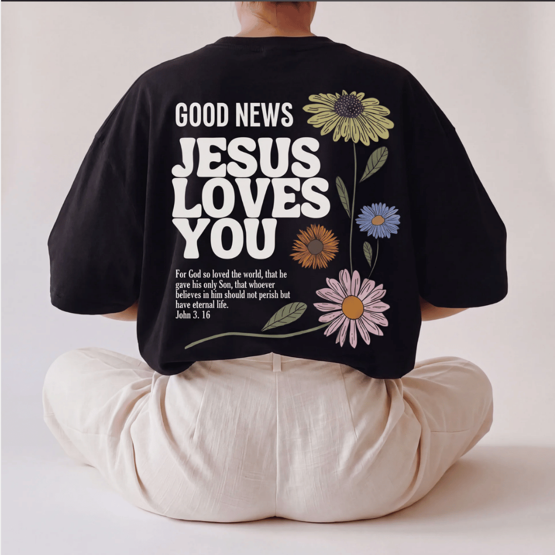Tshirt oversized GOOD NEWS LOVES YOU / MUJER