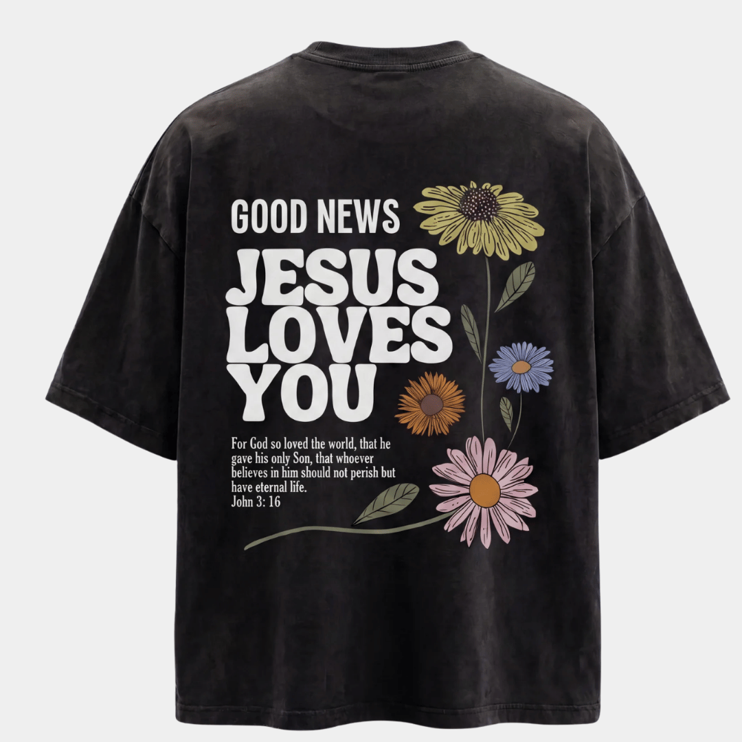 Tshirt oversized GOOD NEWS LOVES YOU / MUJER