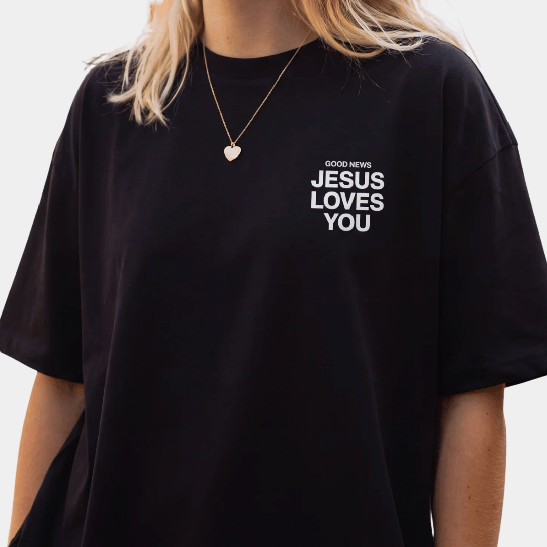 Tshirt oversized GOOD NEWS LOVES YOU / MUJER