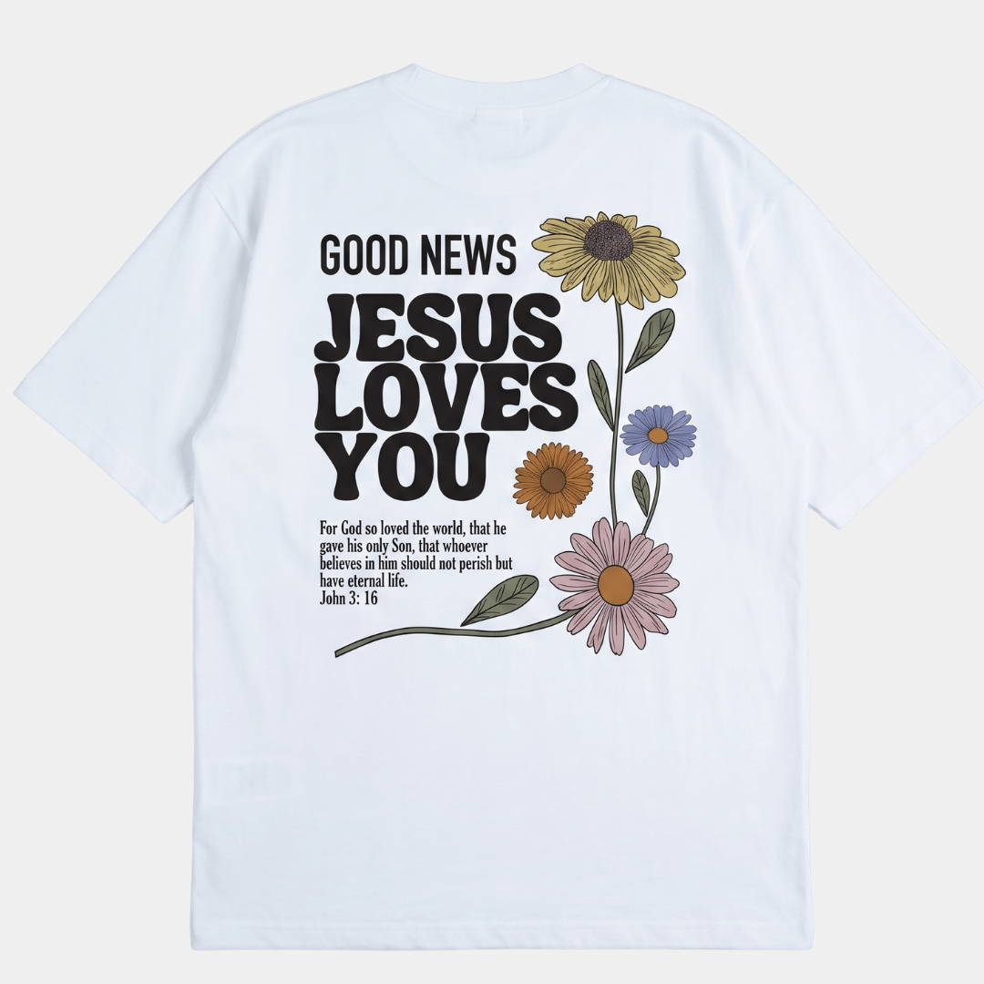 Tshirt oversized GOOD NEWS LOVES YOU / MUJER