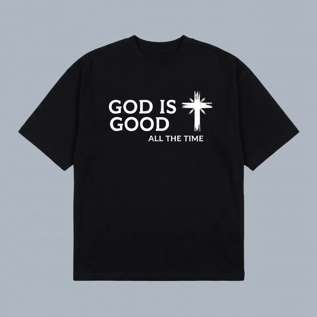 Tshirt oversized- NEGRA GOD IS GOD ALL THE TIME / HOMBRE