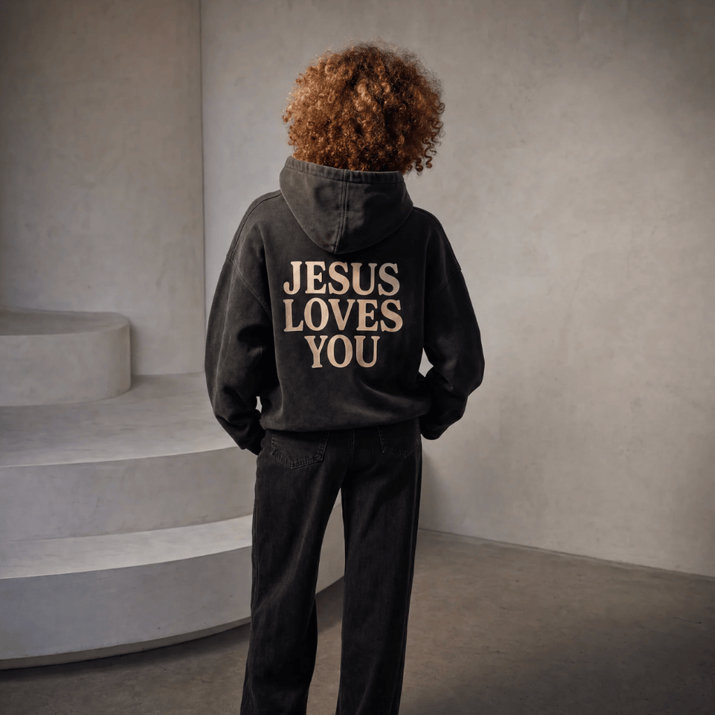 Buzo UNISEX JESUS LOVE YOU acid wash