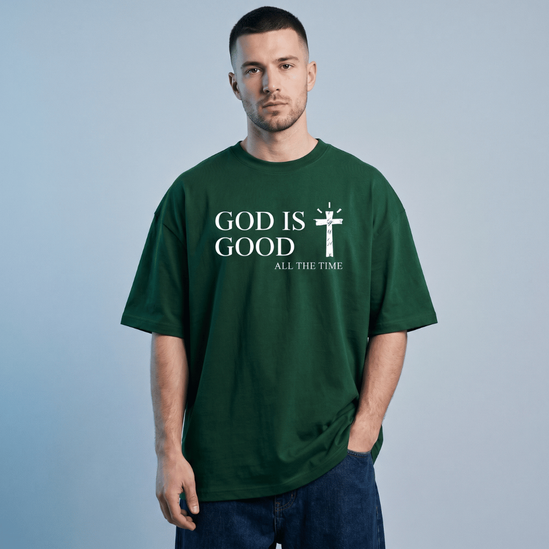 Tshirt oversized- NEGRA GOD IS GOD ALL THE TIME / HOMBRE