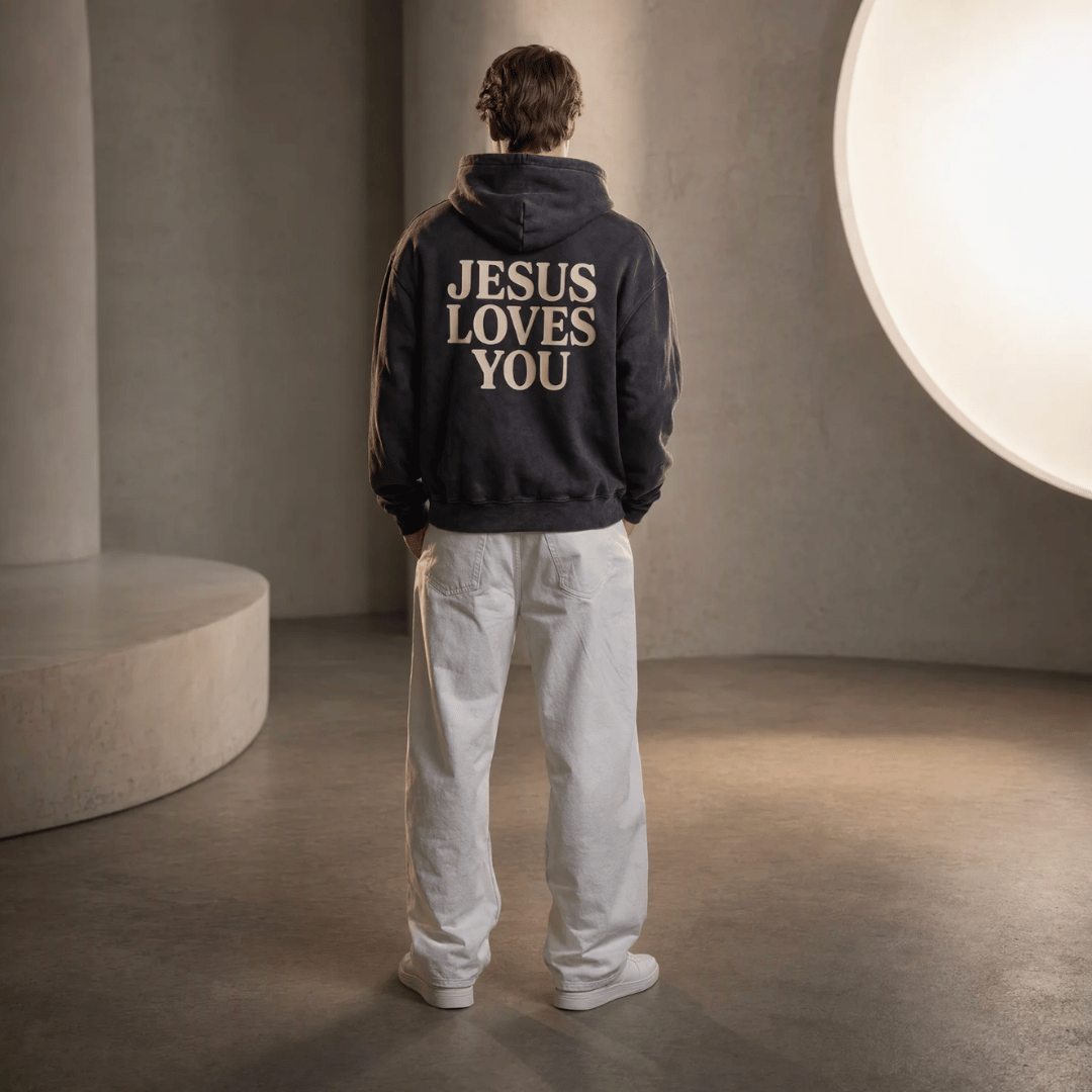 Buzo UNISEX JESUS LOVE YOU acid wash