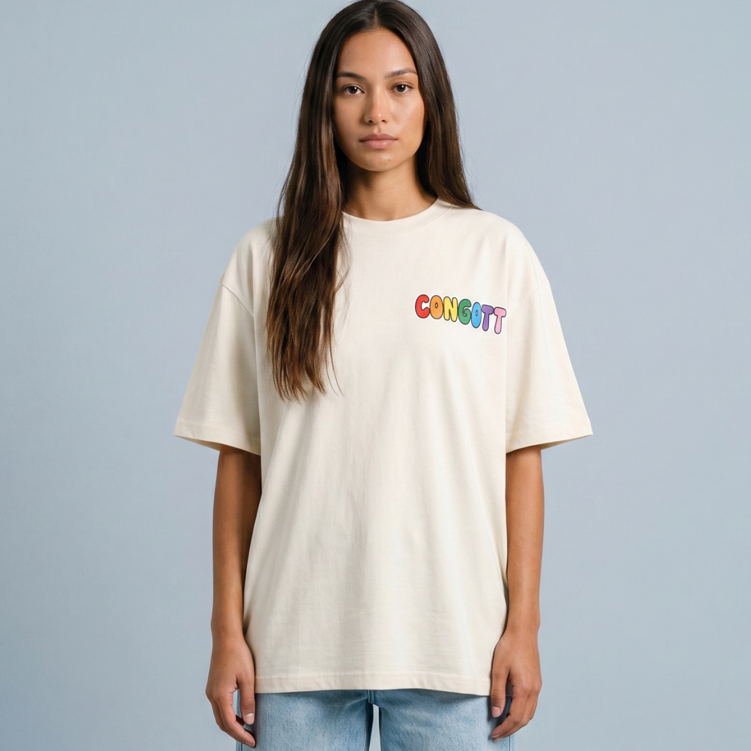 Tshirt oversized-BLANCO SER COMO NIÑOS / MUJER