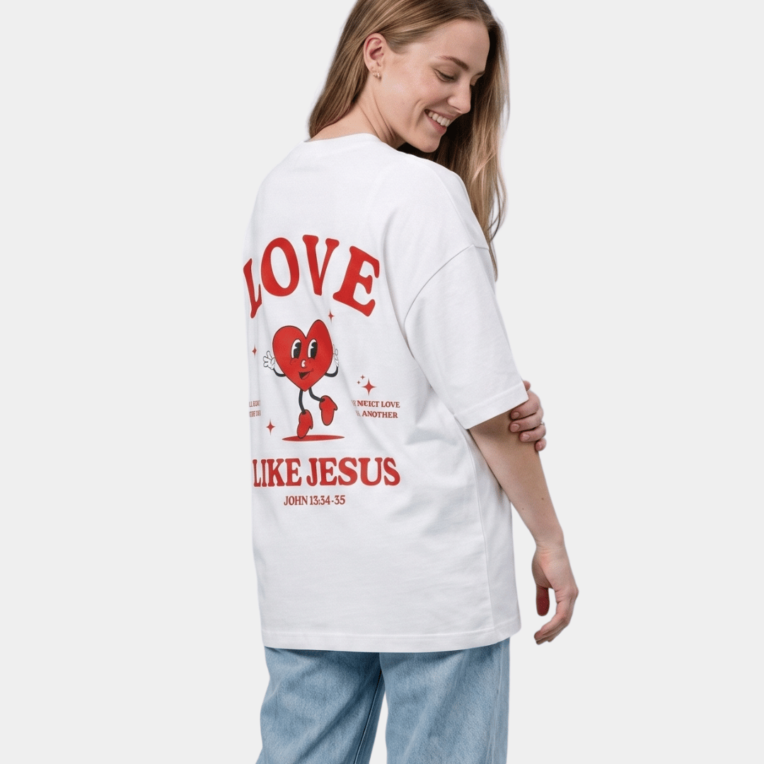 Tshirt oversized LOVE LIKE JESUS / MUJER