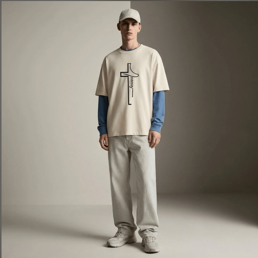 Tshirt oversized- CAMEL CRUZ JESUS / HOMBRE