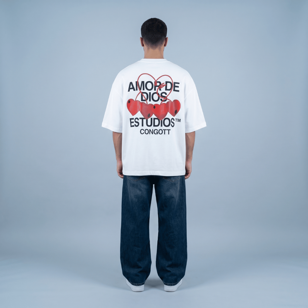 Tshirt oversized-AMOR DE DIOS BLANCA/ HOMBRE