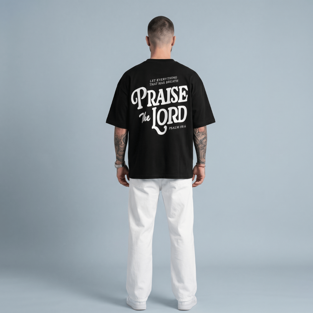 Tshirt oversized-PRAISE THE LORD/ HOMBRE
