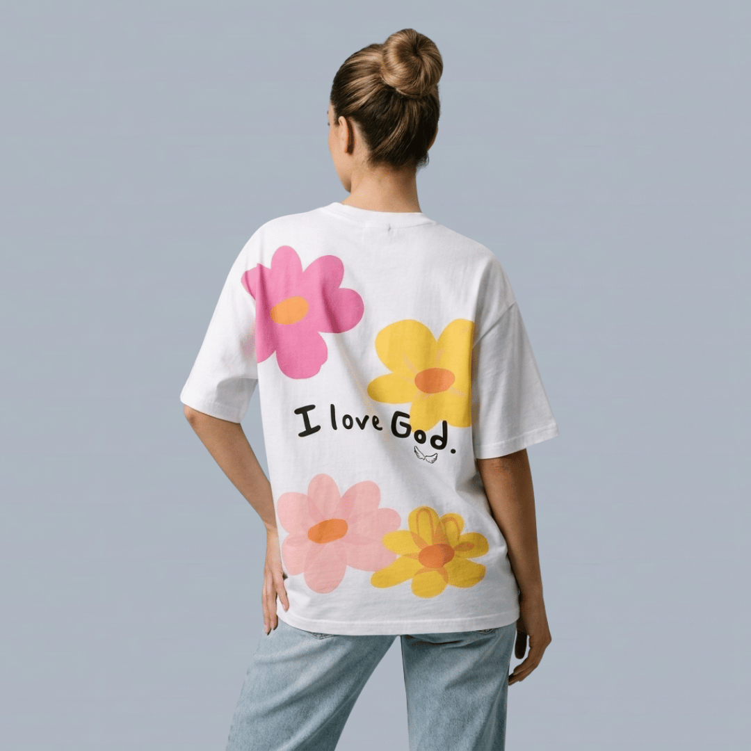 Tshirt oversized-I LOVE GOD / MUJER