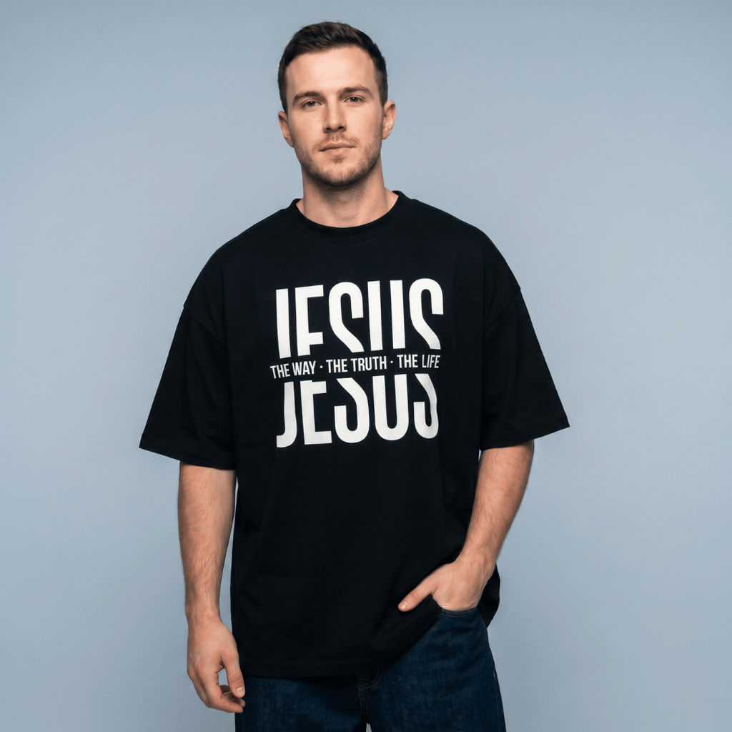 Tshirt oversized- NEGRA JESUS THE WAY