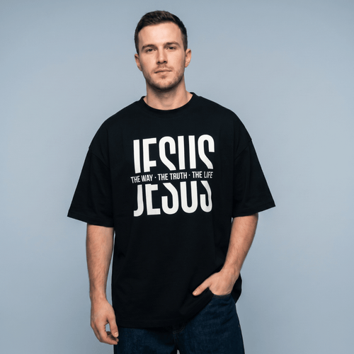 Tshirt oversized- NEGRA JESUS THE WAY