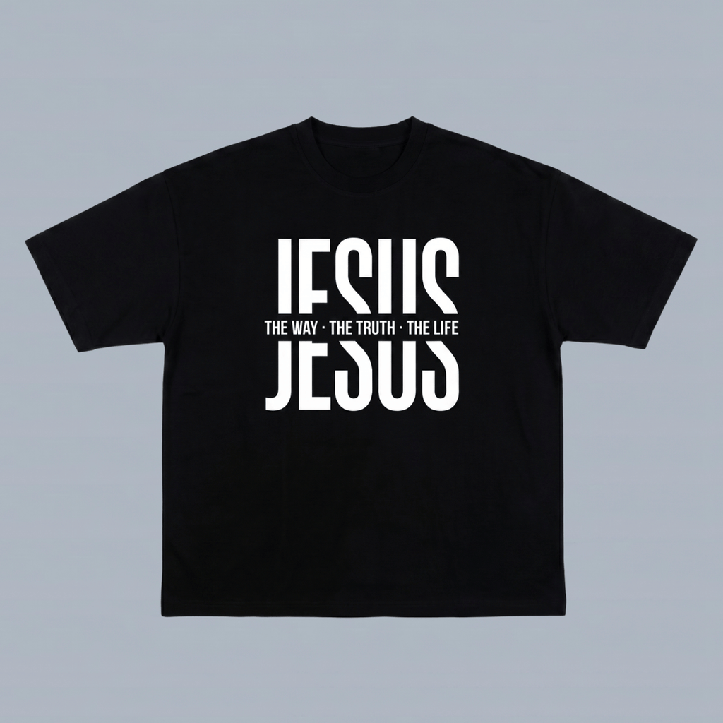 Tshirt oversized- NEGRA JESUS THE WAY