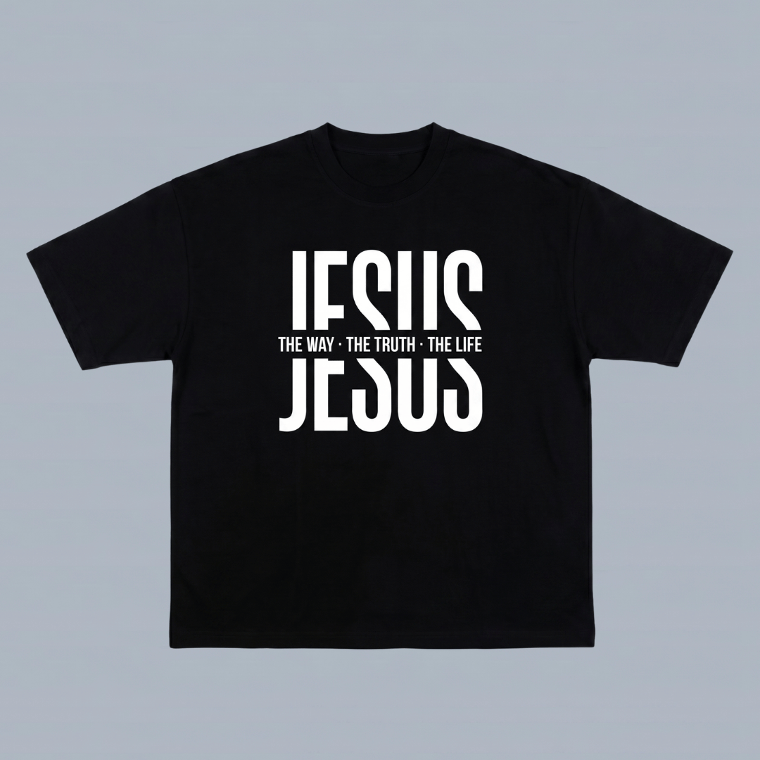 Tshirt oversized- NEGRA JESUS THE WAY