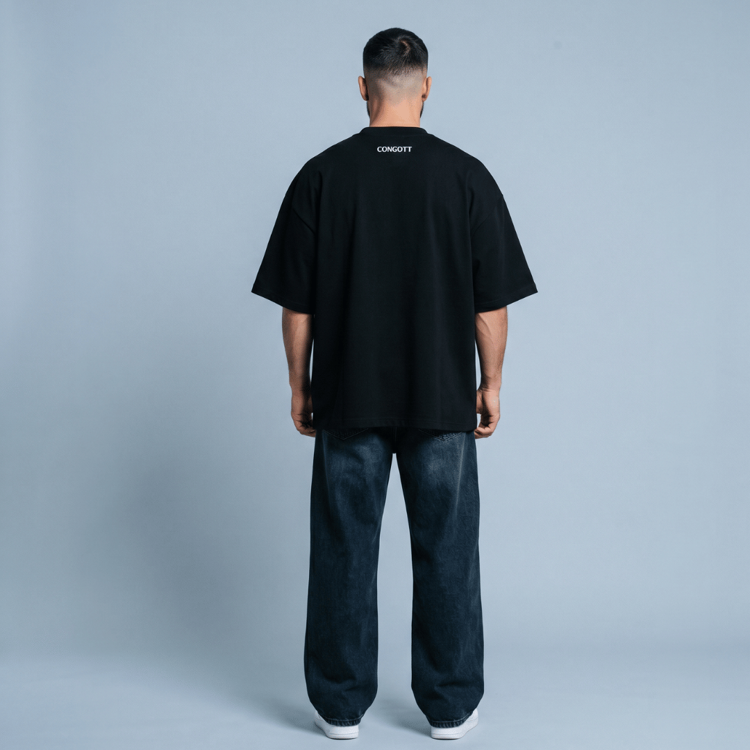 Tshirt oversized- NEGRA JESUS THE WAY
