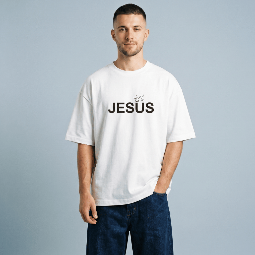 Tshirt oversized-BLANCO JESUS CORONA