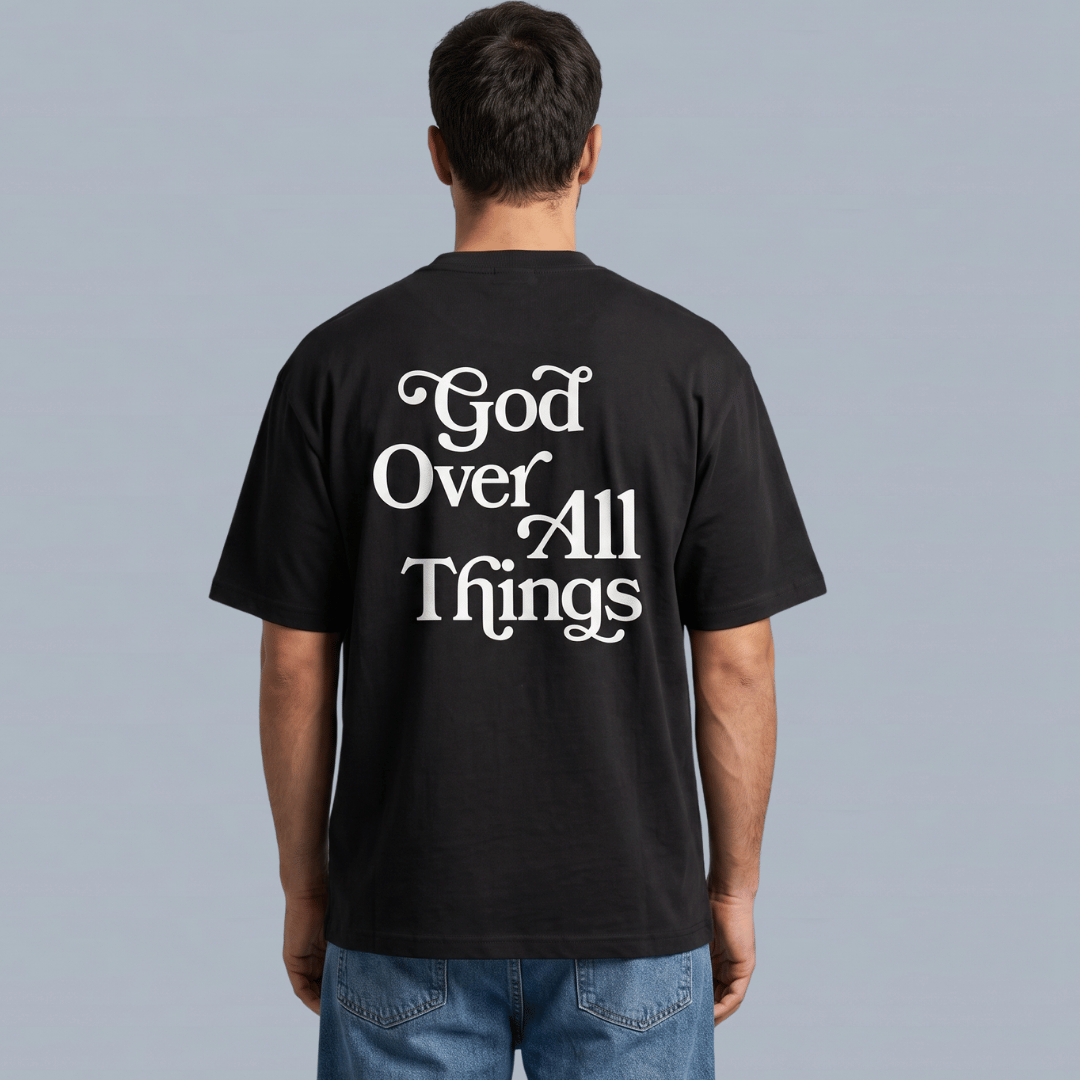 Tshirt oversized GOD OVER ALL THINGS / Hombre