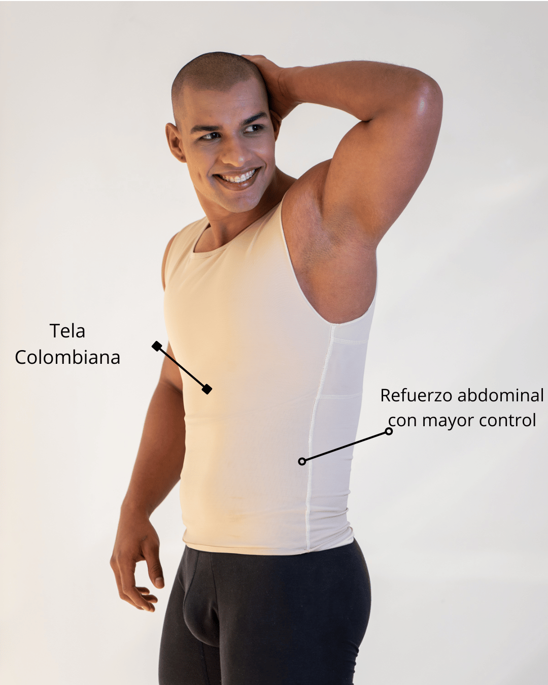Camiseta Faja de Compresión para Hombre -Corrector de postura, Control Abdomen y Pecho - Colombiano
