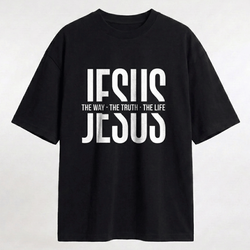 Tshirt oversized- NEGRA JESUS THE WAY