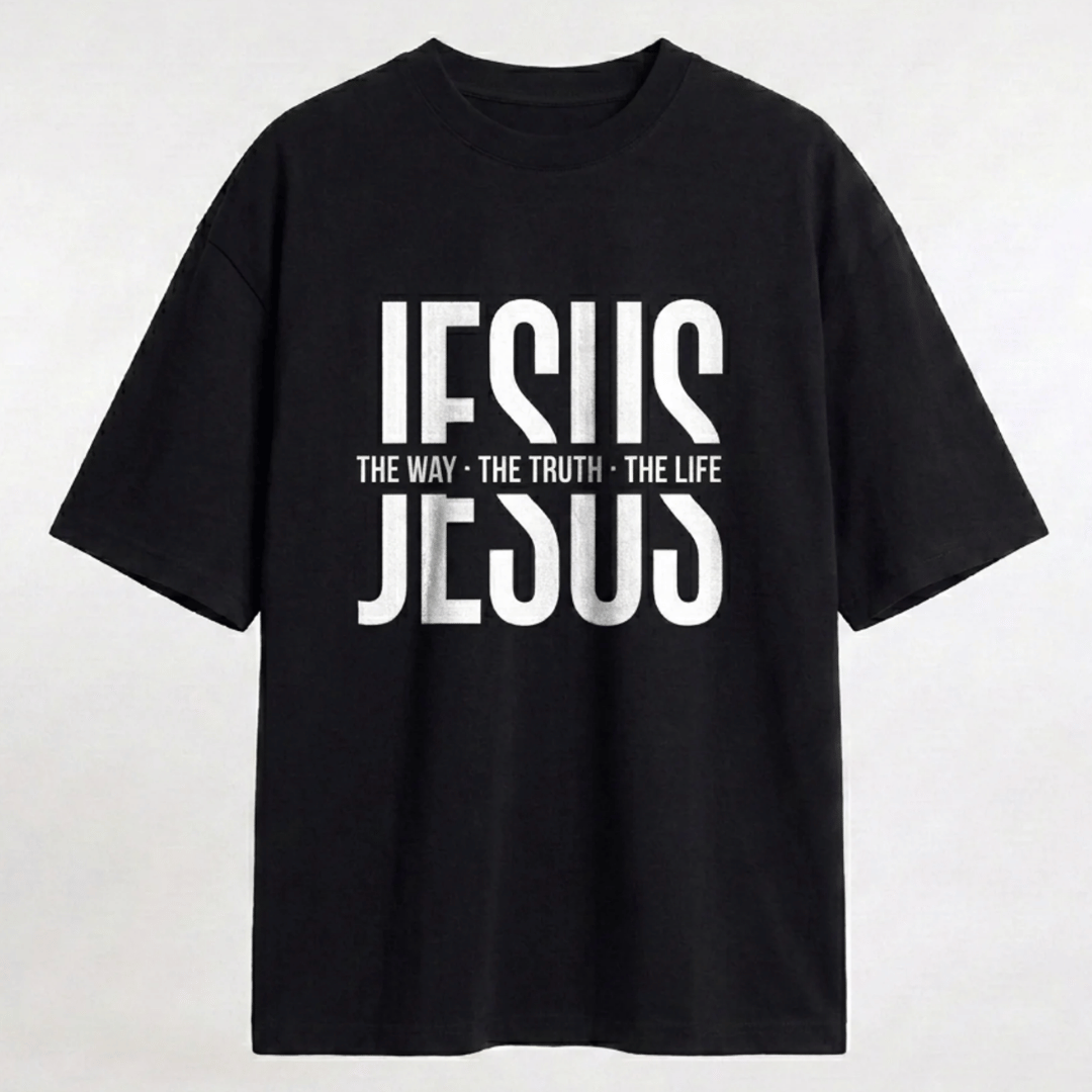 Tshirt oversized- NEGRA JESUS THE WAY