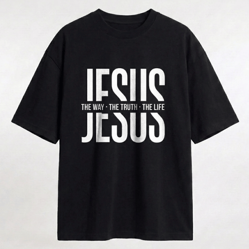 Tshirt oversized- NEGRA JESUS THE WAY