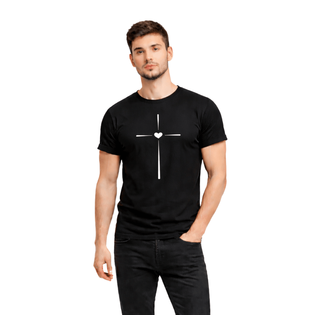 CAMISETA HOMBRE CORAZON CRUZ   / HOMBRE