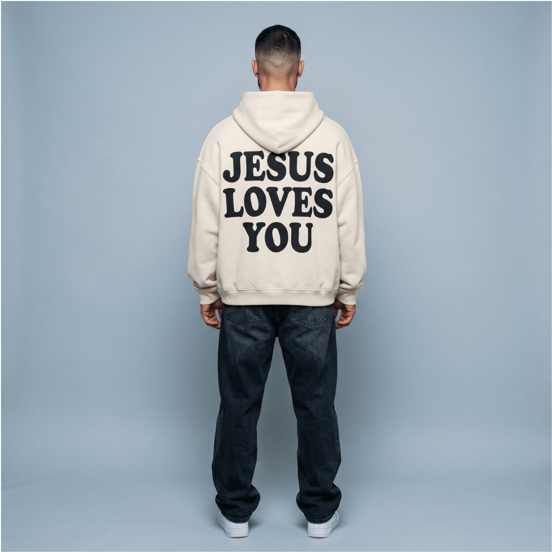 Buzo UNISEX JESUS LOVE YOU BLANCO