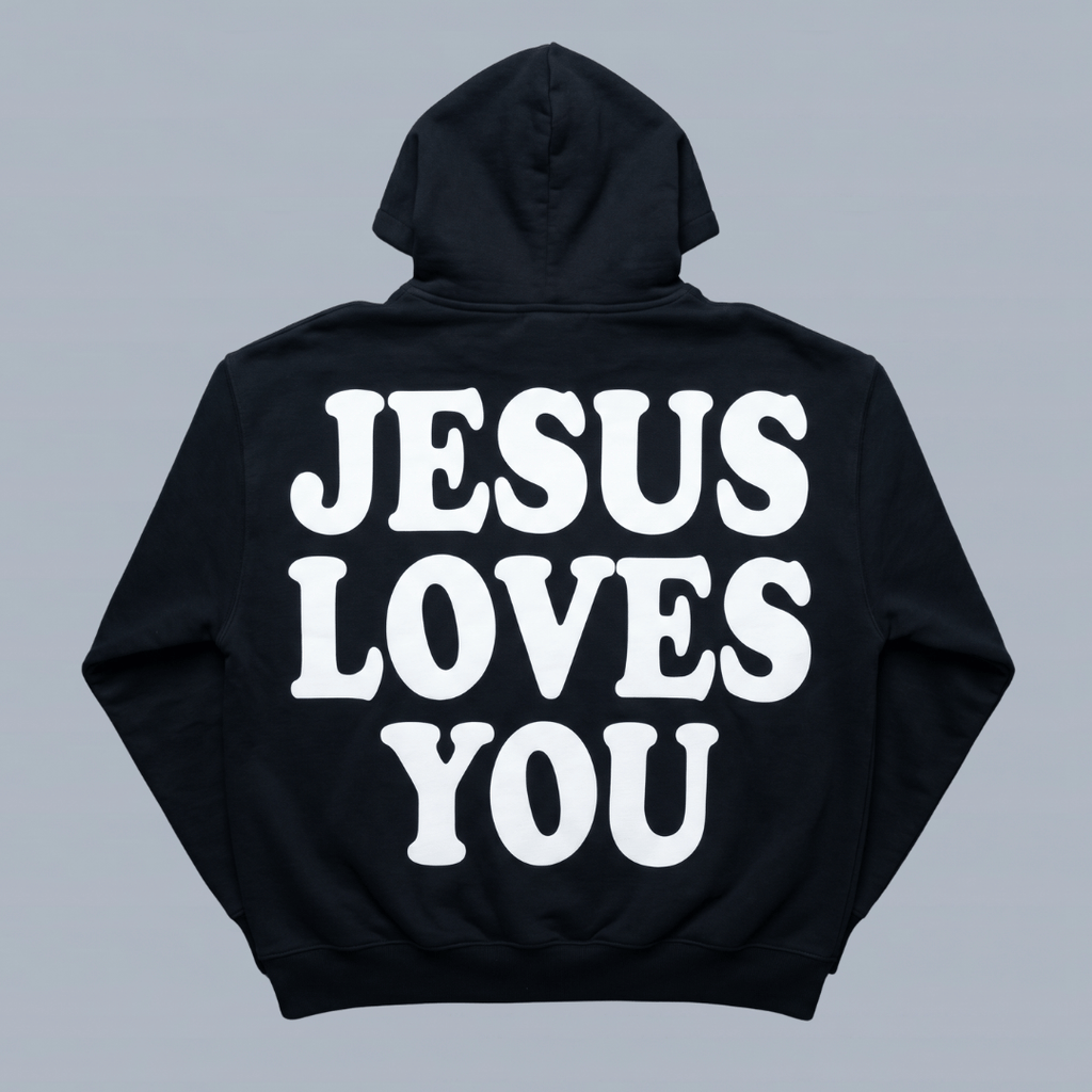 Buzo UNISEX JESUS LOVE YOU NEGRO