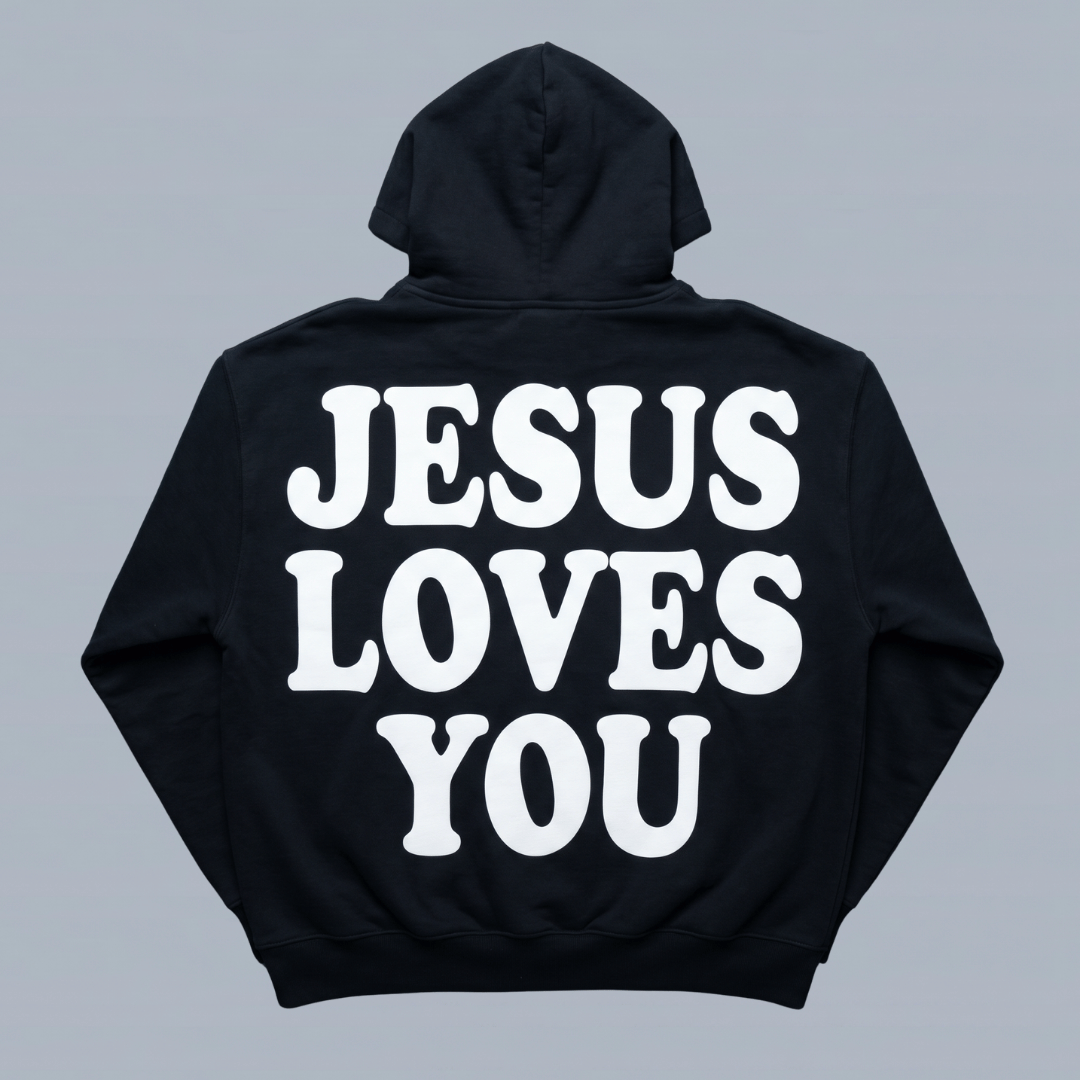 Buzo UNISEX JESUS LOVE YOU NEGRO