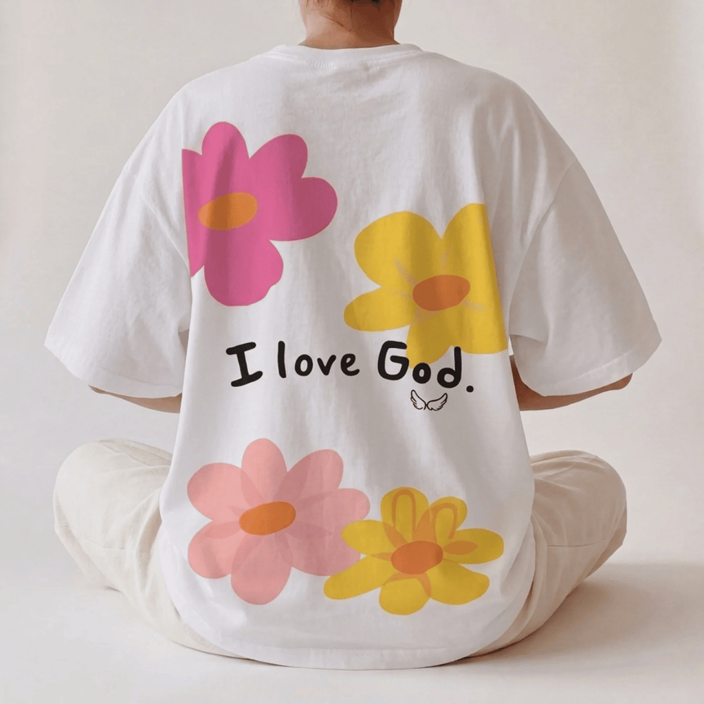 Tshirt oversized-I LOVE GOD / MUJER