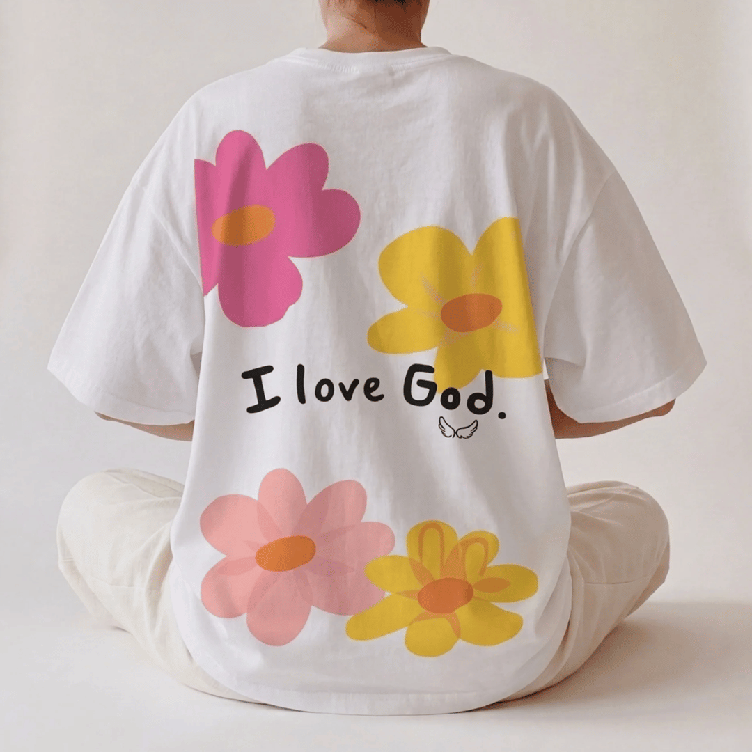 Tshirt oversized-I LOVE GOD / MUJER