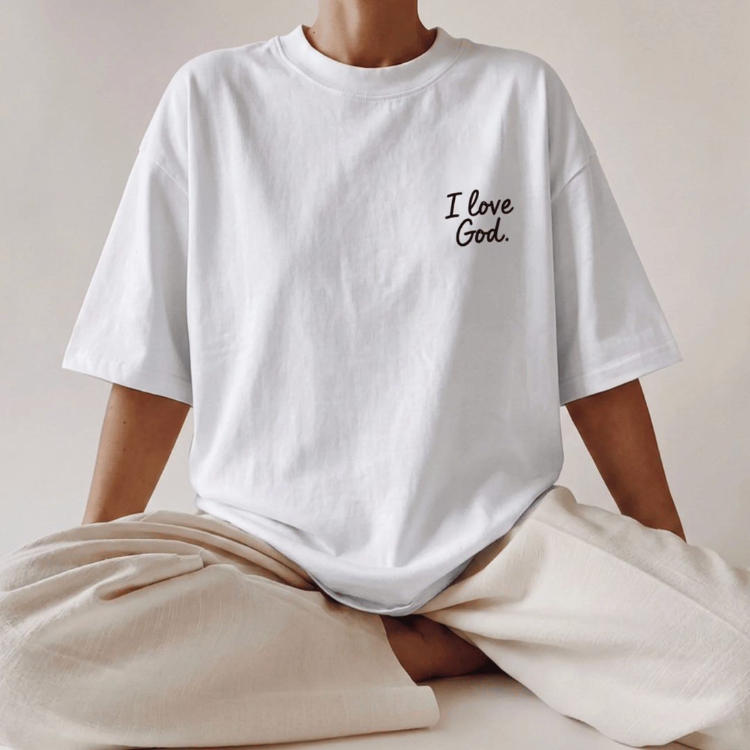 Tshirt oversized-I LOVE GOD / MUJER