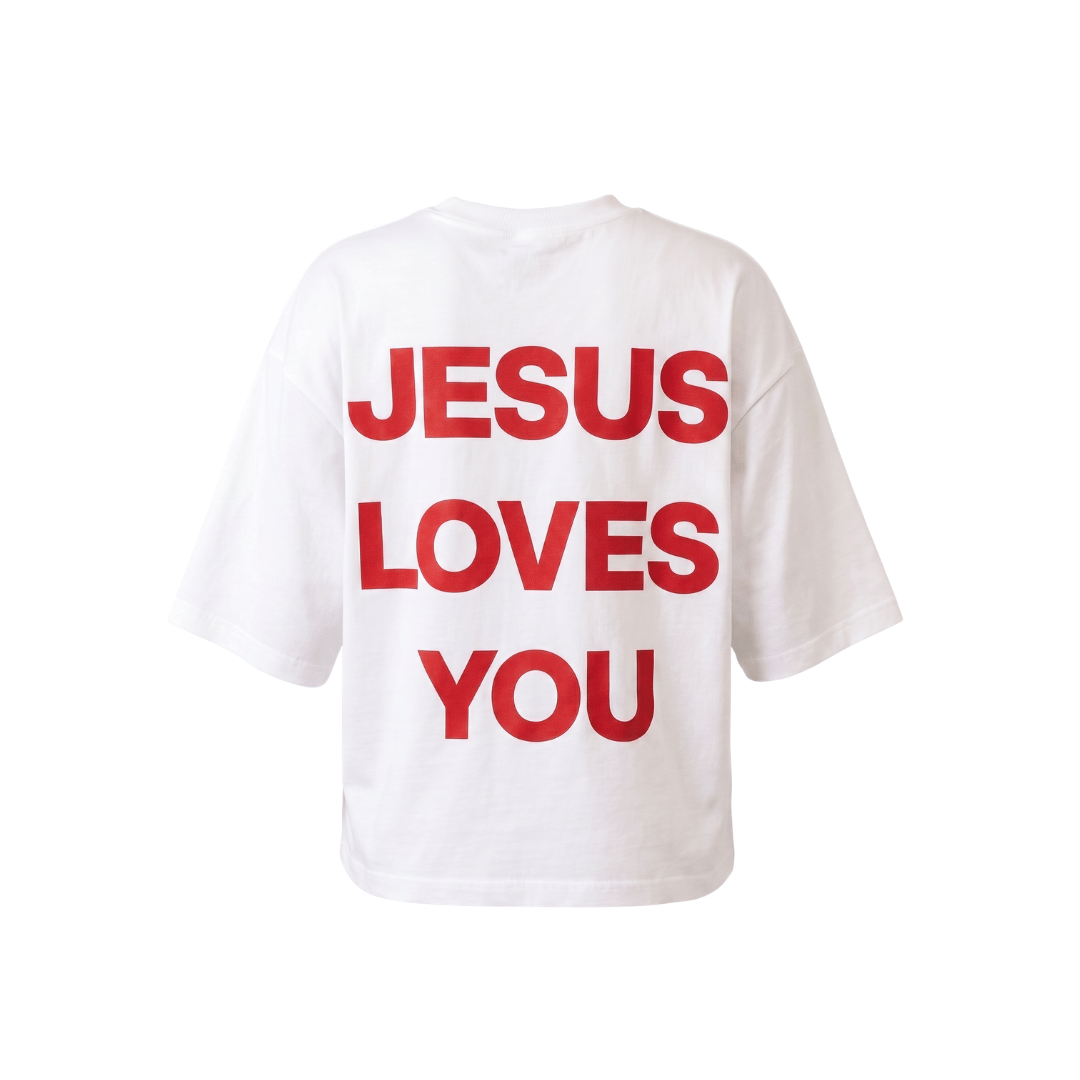 Tshirt oversized  JESUS LOVE YOU RED