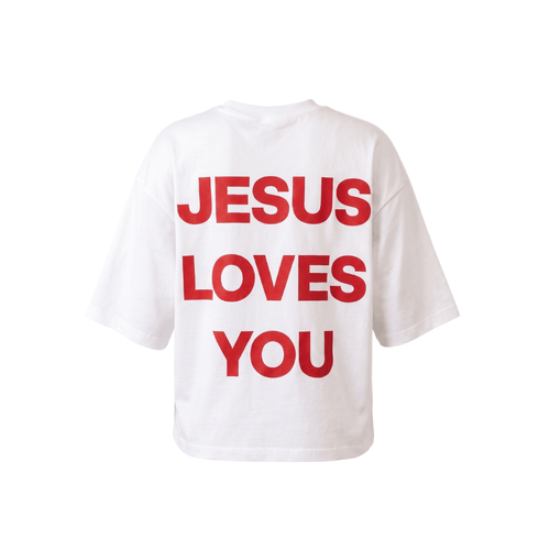 Tshirt oversized  JESUS LOVE YOU RED